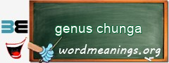 WordMeaning blackboard for genus chunga